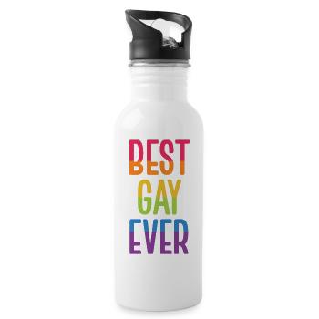 Mois de la fierté LGBT - Meilleur gay de tous les temps - Gourde avec paille intégrée - blanc - Droite