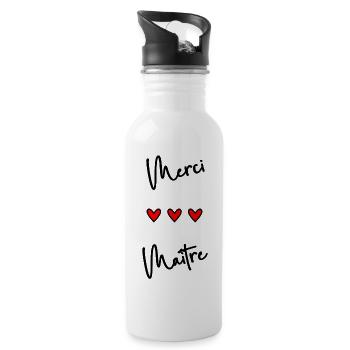 MEISTER. MEISTER. VIELEN DANK. DANKE, MEISTER. MEISTER - Trinkflasche mit integriertem Trinkhalm - Weiß - Rechts