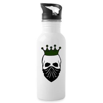 skull bandit king 02 - Trinkflasche mit integriertem Trinkhalm - Weiß - Rechts