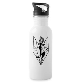 Poles - Geometric Goddess - Water bottle with straw - white - Right