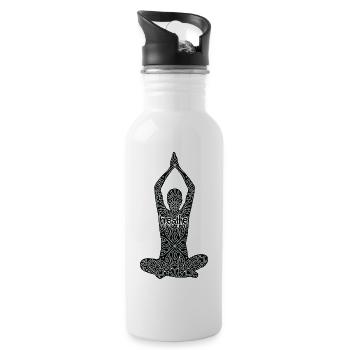 Yoga Meditation Spa Namaste - Trinkflasche mit integriertem Trinkhalm - Weiß - Rechts