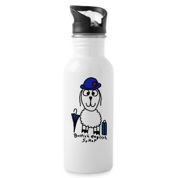 British English ScHoF - Trinkflasche mit integriertem Trinkhalm - Weiß - Rechts