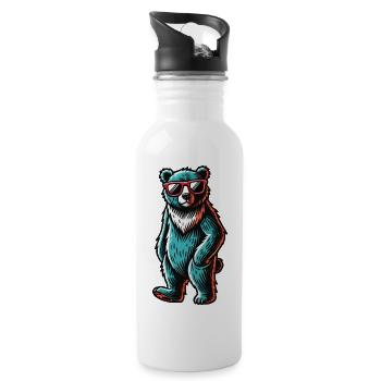 Bear cool - Water bottle with straw - white - Right