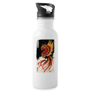 Phoenix - Trinkflasche mit integriertem Trinkhalm - Weiß - Rechts