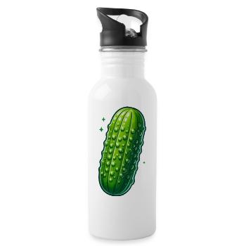 Illuminated pickle - Water bottle with straw - white - Right