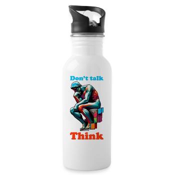 Dont talk - Water bottle with straw - white - Right