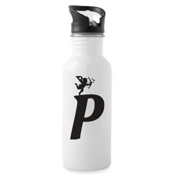 P - Trinkflasche mit integriertem Trinkhalm - Weiß - Rechts