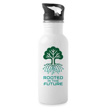Digital Baum für nachhaltige Zukunft - Trinkflasche mit integriertem Trinkhalm - Weiß - Rechts