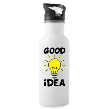 Die richtige Idee - Trinkflasche mit integriertem Trinkhalm - Weiß - Rechts