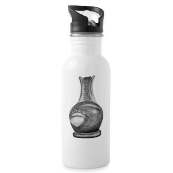 Alter Shuh mit Loch - Trinkflasche mit integriertem Trinkhalm - Weiß - Rechts