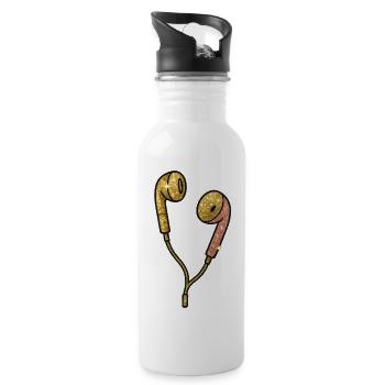 Motif de casque à paillettes glamour - Gourde avec paille intégrée - blanc - Droite