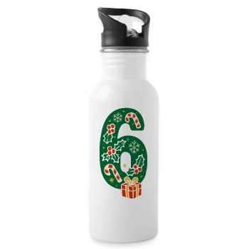 Fun 67 Number 6-7 6 7 Matching Christmas Six You - Water bottle with straw - white - Right