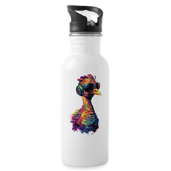 Turkey Chickens Bird Turkey - Water bottle with straw - white - Right