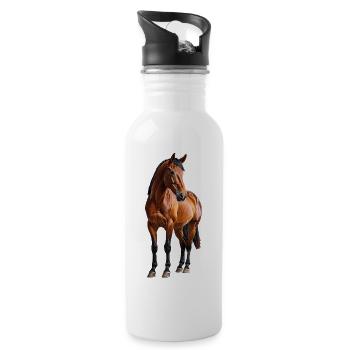 Horse - Water bottle with straw - white - Right
