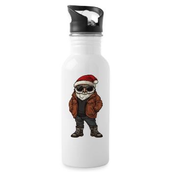Eule Weihnachten Winter - Trinkflasche mit integriertem Trinkhalm - Weiß - Rechts