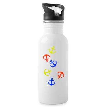 Anchor Colorful - Water bottle with straw - white - Right
