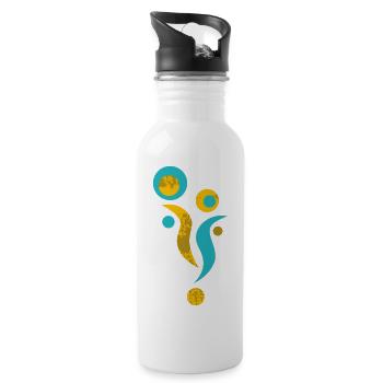Yoga design_41 - Water bottle with straw - white - Right
