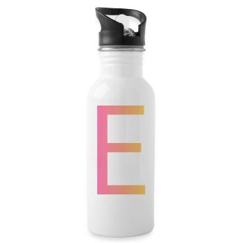 E - Trinkflasche mit integriertem Trinkhalm - Weiß - Rechts