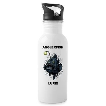 Abyssal-Seeteufel, Köder-Angler - Trinkflasche mit integriertem Trinkhalm - Weiß - Rechts