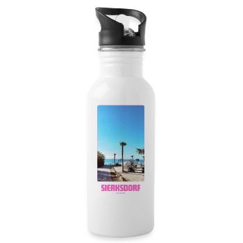 SIERKSDORF _ Strand - Trinkflasche mit integriertem Trinkhalm - Weiß - Rechts