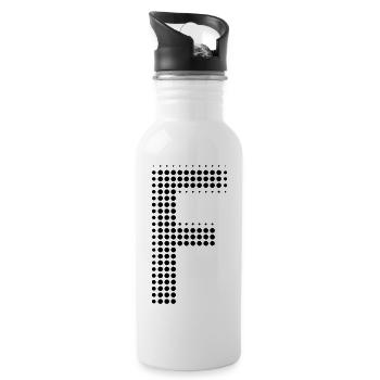 Buchstabe F – Punktmuster Initial Design - Trinkflasche mit integriertem Trinkhalm - Weiß - Rechts