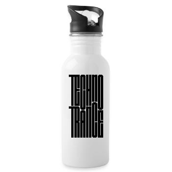 Typographie de la Techno Trance - Gourde avec paille intégrée - blanc - Droite