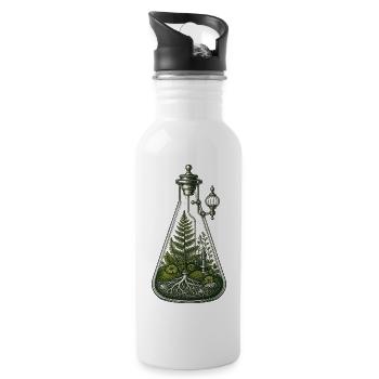 Botanical Beaker Terrarium Science Illustration - Water bottle with straw - white - Right