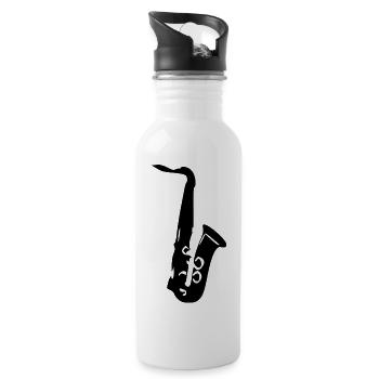 Saxophone Music Gift Musician - Water bottle with straw - white - Right