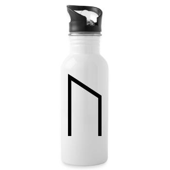 Uruz Rune Black – Viking Futhark Norse - Gourde avec paille intégrée - blanc - Droite