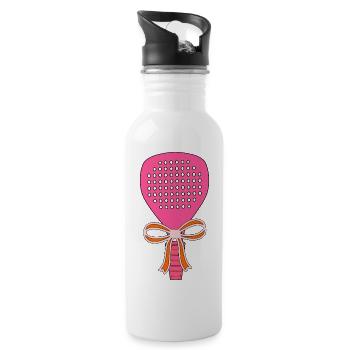 Cadeau de raquette de padel - Gourde avec paille intégrée - blanc - Droite