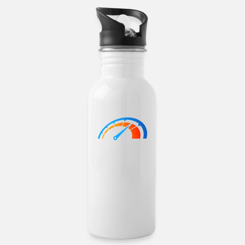 Tacho - Trinkflasche mit integriertem Trinkhalm - Weiß
