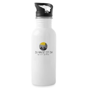 Zeig Flacke! - Trinkflasche mit integriertem Trinkhalm - Weiß - Rechts