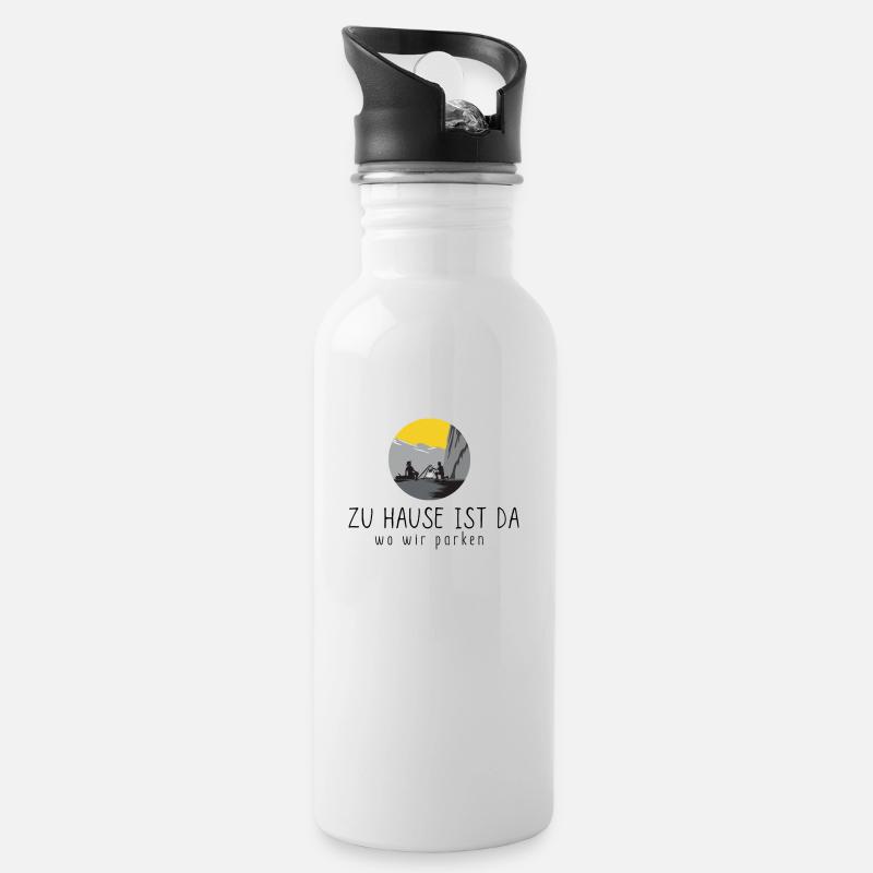 Zeig Flacke! - Trinkflasche mit integriertem Trinkhalm - Weiß