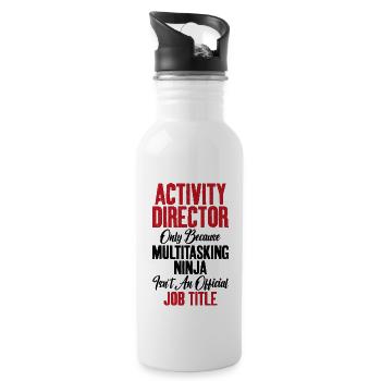 Chef d’activité Ninja Coordinateur d’activités - Gourde avec paille intégrée - blanc - Droite