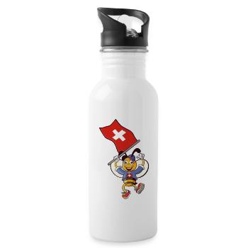 Abeille suisse - Gourde avec paille intégrée - blanc - Droite