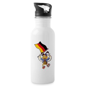 German Bee / Germany Fan - Water bottle with straw - white - Right