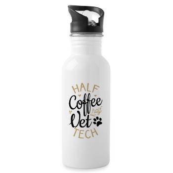 Half Coffee Half Vet Tech - Water bottle with straw - white - Right