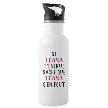 Si léana t'énerve sache que léana - Gourde avec paille intégrée - blanc - Droite