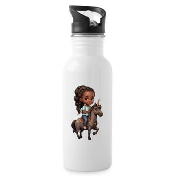 Idée cadeau Noël enfant - Gourde avec paille intégrée - blanc - Droite