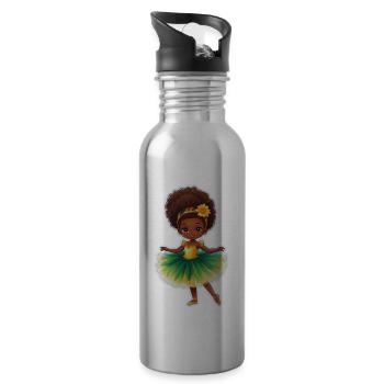 Ballerine enfant idée cadeau Afro Locks - Gourde avec paille intégrée - argent clair - Droite