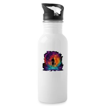 Basketball player in art design for sports fans - Water bottle with straw - white - Right