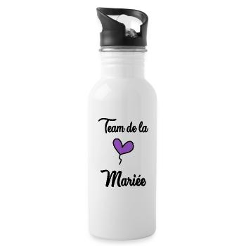 HOCHZEIT. ZUKÜNFTIGE BRAUT. Junggesellinnenabschied. MANNSCHAFT. TEAM BRIDAL - Trinkflasche mit integriertem Trinkhalm - Weiß - Rechts