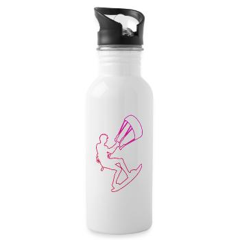 Kitesurf Kitesurfing Kiten Kitesurfer Kite - Water bottle with straw - white - Right