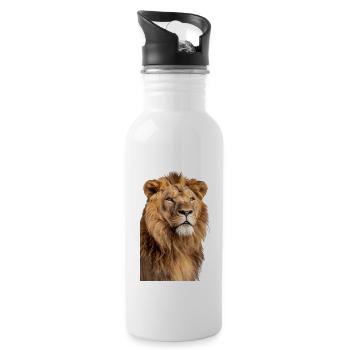 Lion - Gourde avec paille intégrée - blanc - Droite