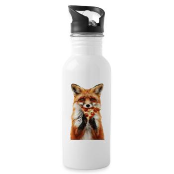 Fuchs - Trinkflasche mit integriertem Trinkhalm - Weiß - Rechts