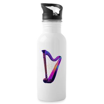 Harfe - Trinkflasche mit integriertem Trinkhalm - Weiß - Rechts
