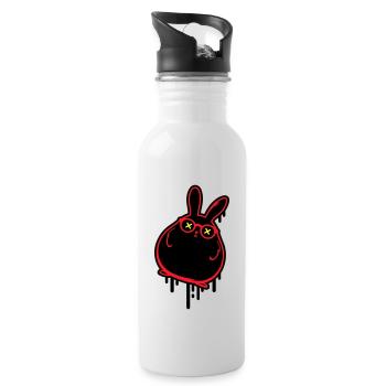 Bunny Funny Easter Easter Bunny - Water bottle with straw - white - Right