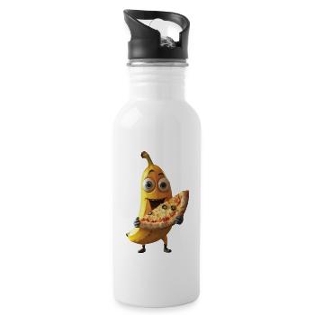 Banane - Trinkflasche mit integriertem Trinkhalm - Weiß - Rechts