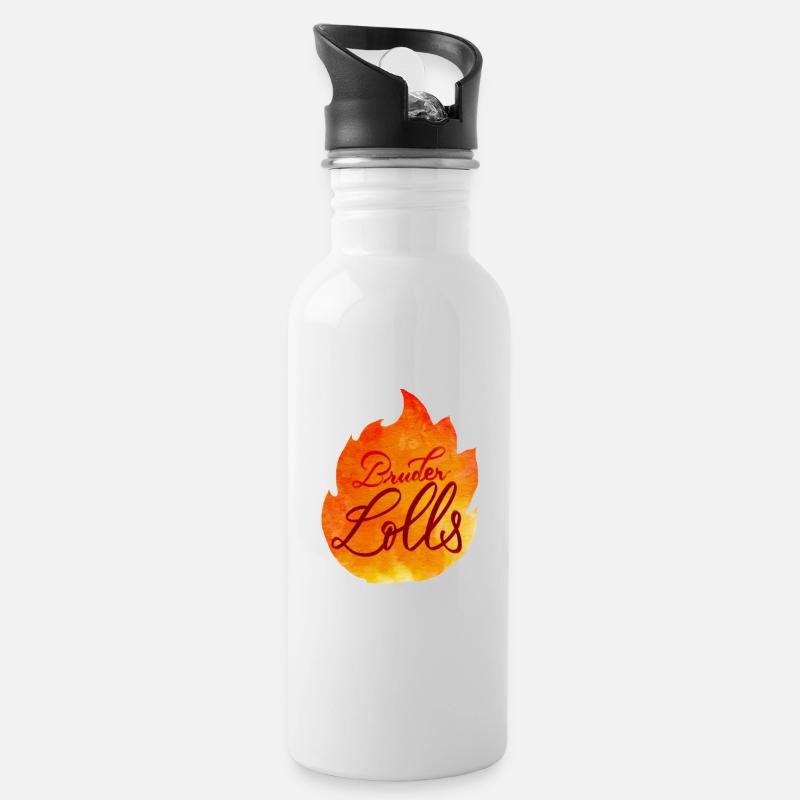 Bruder Lolls - Trinkflasche mit integriertem Trinkhalm - Weiß