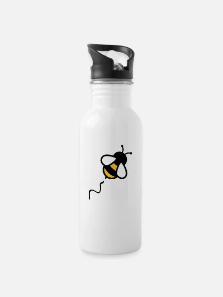 Biene - Gourde avec paille intégrée - blanc